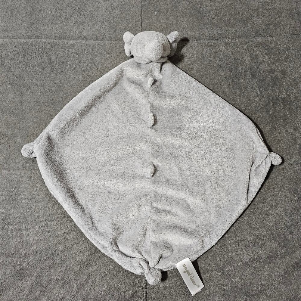 Angel Dear Elephant Lovey Gray Comfie Security Blanket Soother Closed Eyes